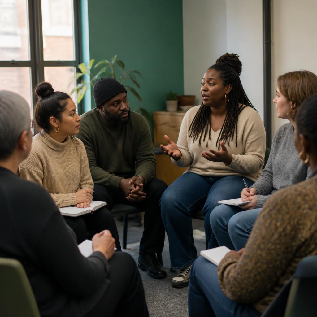 Community members in a BRACE First workshop circle